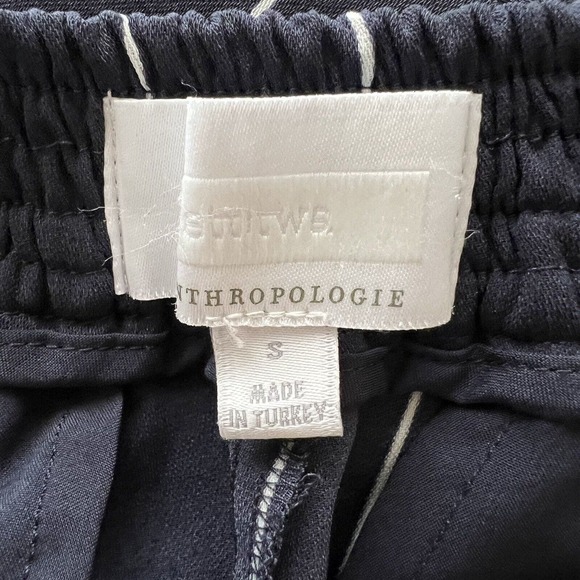 ANTHROPOLOGIE Ett:Twa Piped & Striped Pants Navy White Stripes Red Small Ad6 - Picture 7 of 7